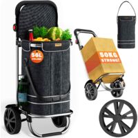 MONZANA® 3in1 Shopping Trolley 56L/50 kg Folding Removable Bag Hand Cart Cooling Black