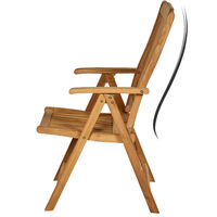 Garland Set of 6 Garden Chair Bari Teak Wood Weatherproof 5-Way Adjustable Foldable Chair Garden Armchair Balcony Chair