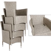 Poly Rattan Seating Set Garden Lounge Furniture Set Beige Grey 8 + 1