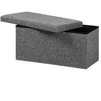 Deuba Ottoman Storage Box Seat Bench Toy Box Stool Cubes MDF Seat Cube Chest Bench Seat Chest Sturdy Spacious Robust Easy-Care White Brown Black Dark Grey Gray L - Dunkelgrau (de)