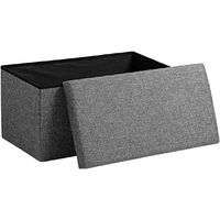 Deuba Ottoman Storage Box Seat Bench Toy Box Stool Cubes MDF Seat Cube Chest Bench Seat Chest Sturdy Spacious Robust Easy-Care White Brown Black Dark Grey Gray L - Dunkelgrau (de)