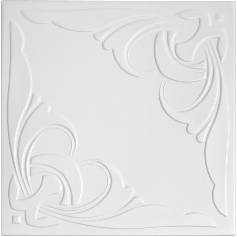 Dalle plafond Tonga A 60x60 cm blanc 24 dalles / col soit 8.64m²