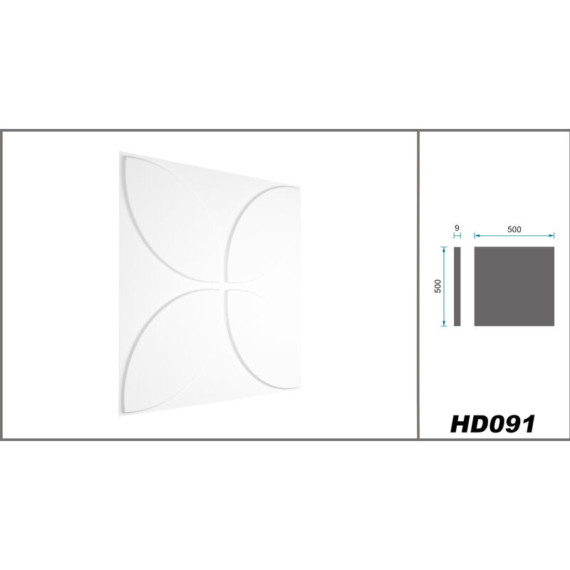 Art3d - Lot de 12 Panneaux Muraux Texturés 3D Blanc,Dalles Murales