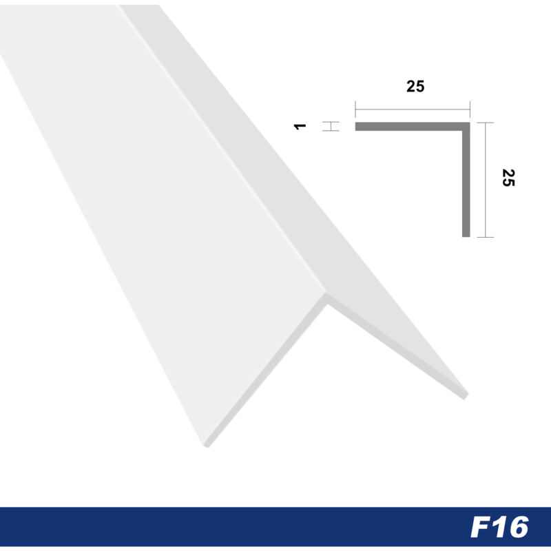 Rouleau De PVC Klappwinkel Blanc 25 X 25 Mm - 50 Mètres - Profilé De Finition