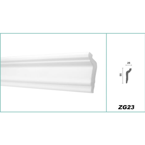 Plinthes De Plafond Modernes HEXIMO - 50 Mètres En Polystyrène, Design Contemporain - Neuf