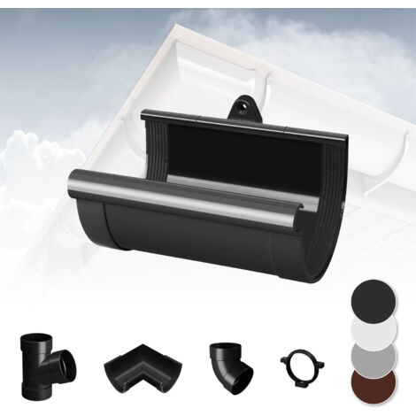 Coquille de raccordement à la gouttière 120 x 110 x 77 mm – PVC rigide anthracite – Joints EPDM pour étanchéité durable – Rainway