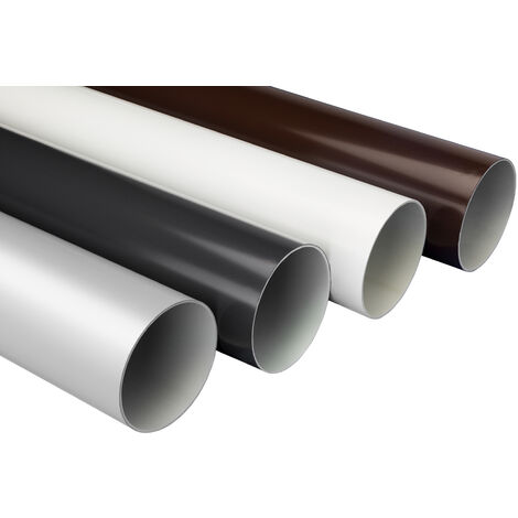 Paquet d'économies sur le tuyau de descente - 75mm, plastique robuste PVC-U - RainWay 90: brun, 20 mètre / 10 Stück