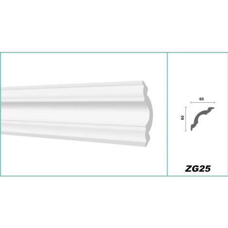 Heximo ZG3 Plafondlijsten van polystyreen (XPS), hoogwaardige stuclijsten, licht en robuust in modern design, sierlijst, hoeklijst, hoekprofiel, 40 m
