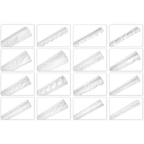 HEXIMO 2m Corniches de Plafond Classiques en Polystyrène XPS Blanc, Moulures Décoratives: ZM14 - 55 x 55 mm