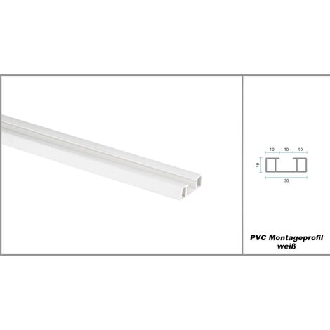 HEXIM Accessoires de montage pour MDF , profilé de montage & griffes de fixation: Accessoires de montage, Profil de montage en PVC de 2m