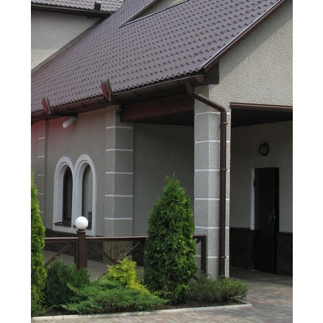 Paquet d'économies sur les gouttières - 90mm, plastique robuste PVC-U - RainWay 90: anthracite, 10 mètre / 5 Stück
