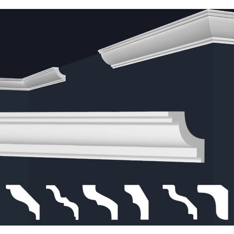 Moulures en stuc blanc et clair, coffrage XPS Styropor, paquets d'épargne Marbet Series-E: E-28 / 30x30mm, Max. Forfait (meilleur prix par mètre)