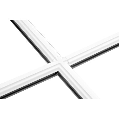 Barres de verre et connecteurs transversaux PVC blanc, soft lip gris et noir - HJ GL2313 & KR23: 1 mètre  lèvre gris clair