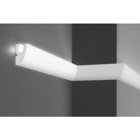 Profils encastrés LED en XPS avec revêtement dur, éclairage indirect - Tesori KD: KD303, 1.15 mètres / 1 baguette
