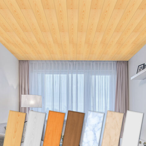 Hexim – Panneaux de plafond en polystyrène XPS – Motif hêtre clair – Dimensions 1000x167mm – Épaisseur 4mm – Isolation thermique et acoustique