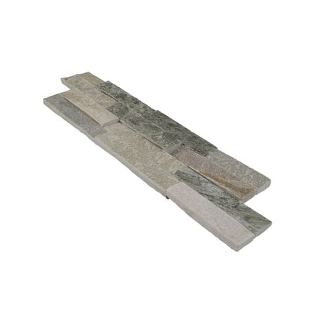 2e choix : Briques de parement mural en pierre naturelle - clinker noir & beige brillant, robuste & résistant aux intempéries: Mélange beige - 0,396 m² / paquet., 1 paquet