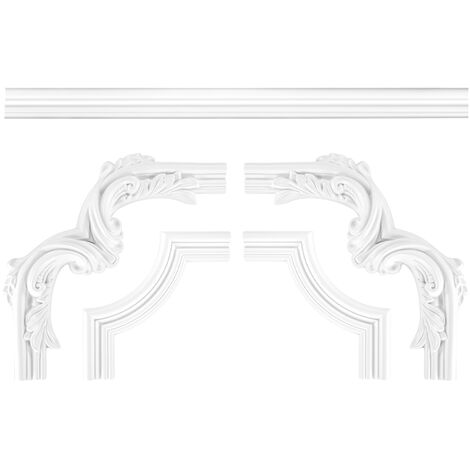 Moulure plate en polyuréthane CR818 – Dimensions 2000 x 43 x 20 mm – Résistante aux chocs et aux coups – Surface pré-apprêtée – Grand Decor