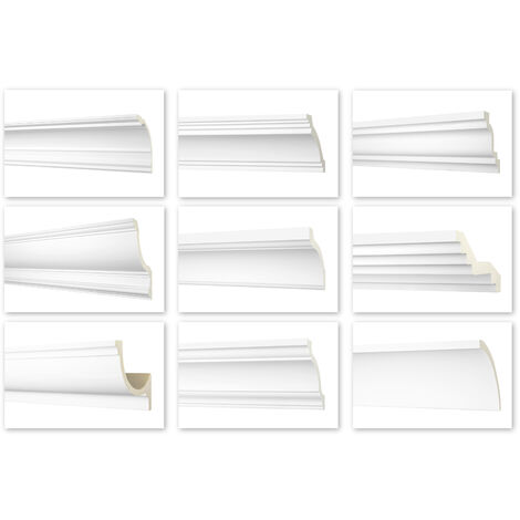Moulures de 2 mètres, tous modèles - moulage lisse en PU, résistant aux chocs - Perfect AB: AB154 - 155x120mm
