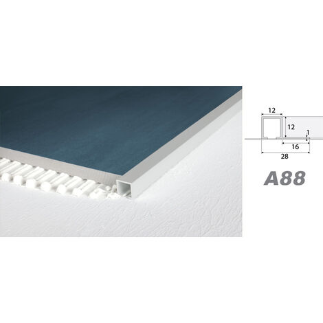 Rails pour tuiles en aluminium, durables et résistants à la rouille pour la protection des bords: Argent, Profilé carré - 12mm