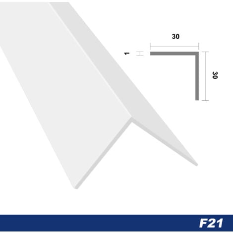 2 mètres Baguette d'angle PVC Plastique Effector F Profile: 30x30mm - F21