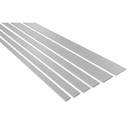 Baguette plate aluminium anodisé 2000 x 50 x 2 mm – Résistante à la corrosion – Montage facile avec ruban adhésif double face - B00-B05