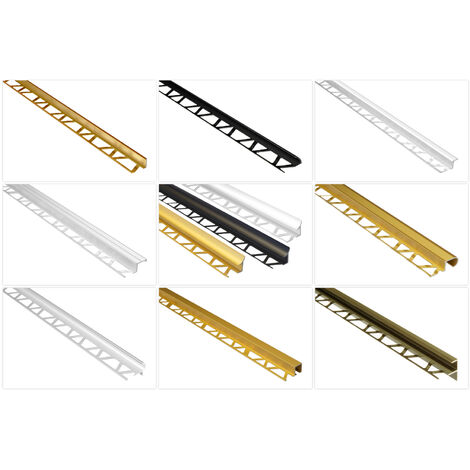 Rails pour tuiles en aluminium, durables et résistants à la rouille pour la protection des bords: Noir, Cornière - 8mm