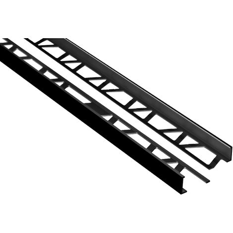 Rails pour tuiles en aluminium, durables et résistants à la rouille pour la protection des bords: Noir, Cornière - 8mm