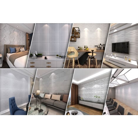 12PCS/3M² Panneaux 3D Panneaux en plastique PVC Panneaux muraux Salle de  jeu Mur Plafond 3D Look Diamond