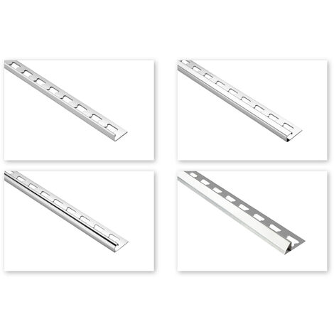 Traces de carreaux acier inoxydable - argent brillant grand choix 2 mètres: 12mm, Profil de la transition