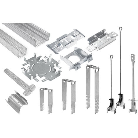 Hexim – Connecteur longitudinal pour profilés CD – Lot de 10 pièces – Dimensions 60x60x45mm – Acier galvanisé – Capacité de charge 40kg