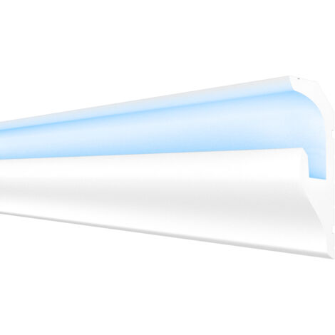 HEXIMO LED Moulures 2en1, éclairage indirect Corniche de plafond XPS ...