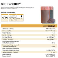 Isolation contre les bruits d'impact, y compris le pare-vapeur, 1,5 mm NostraSonic