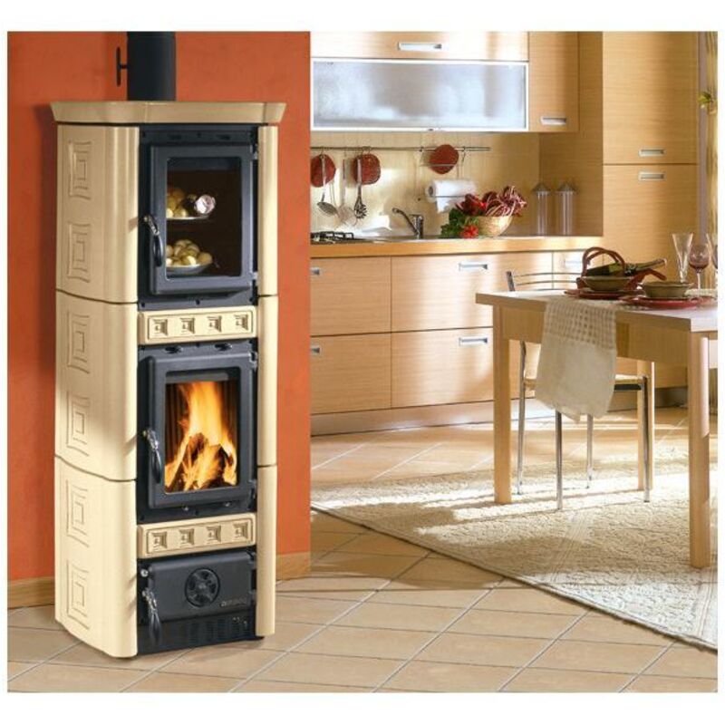 STUFA A LEGNA NORDICA GAIA CON FORNO BORDEAUX