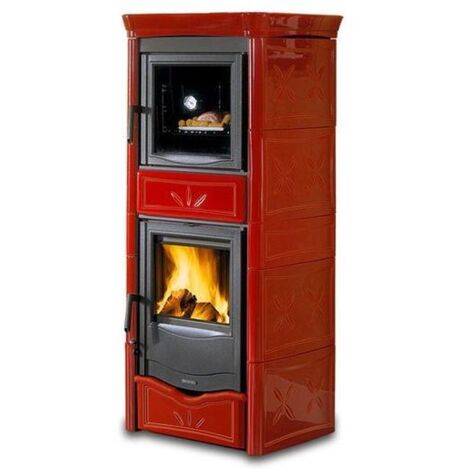 STUFA A LEGNA NORDICA NICOLETTA CON FORNO EVO BORDEAUX