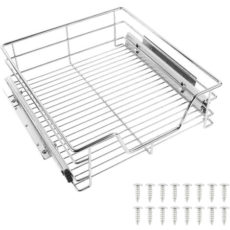 Cassetto telescopico (46 x 44 x 14 cm) - Cromato, Cestelli a Rete Metallo Scorrevoli Cucina 46cm