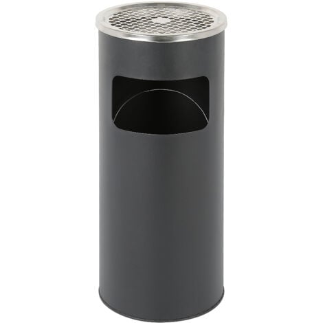 Portacenere Da Esterno In Metallo - Alto 55cm, Nero, Per Giardino