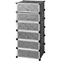 Scarpiera Salvaspazio,con Sportello,Stile Moderno,45x36x105cm,Nero