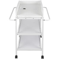 Fasciatoio Con Ruote 84x48x90 Cm - Mobile Con Ripiani, Per Neonato, Con Freni E Sicurezza - Foto 10