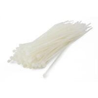 100 Colliers de serrage. Serre-câbles attache-câbles Blanc 200 x 2,5 mm