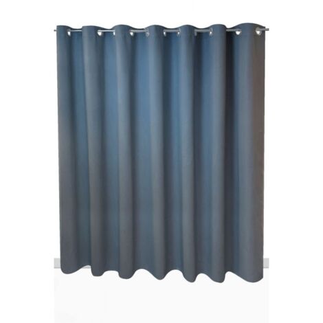 Rideau Occultant Grande Largeur 275 x 240 cm à Oeillets Uni Bleu Foncé