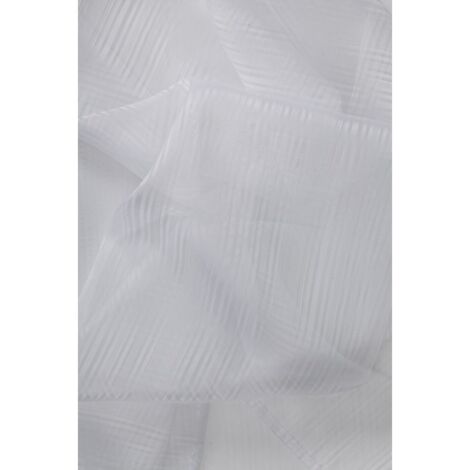 Vitrage 90 x 190 cm à Passe Tringle Brillant à Rayures Horizontales Blanc