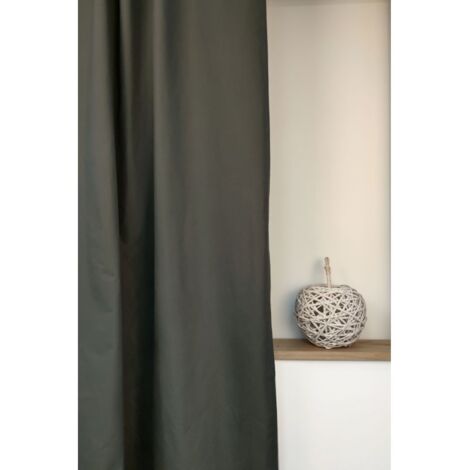 Rideau Occultant Grande Hauteur 135 x 280 cm à Gallons Fronceurs Gris Anthracite