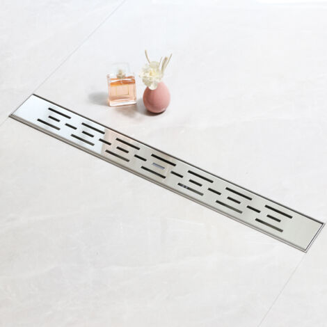 SaniteModar Caniveau de douche 120cm, Panneau Linéaire, Caniveau de douche siphonné avec appareil désodorisant et filtre à cheveux