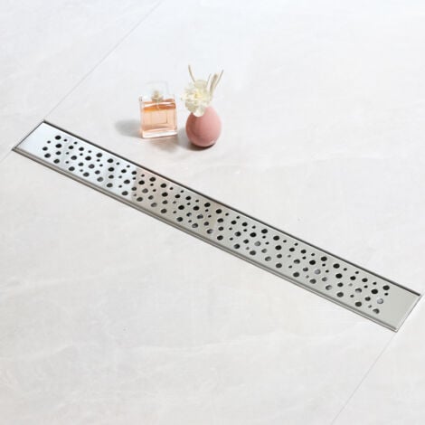 SaniteModar Caniveau de douche 40cm, Panneau à bulles, Caniveau de douche siphonné avec appareil désodorisant et filtre à cheveux