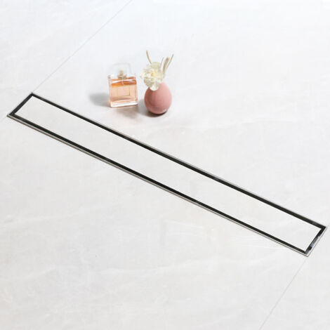 SaniteModar Caniveau de douche 120cm, Panneau 2 en 1, Caniveau de douche siphonné avec appareil désodorisant et filtre à cheveux