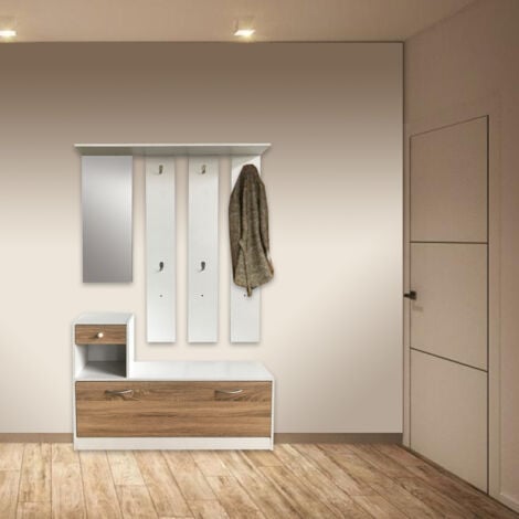 Mobile ingresso composto con scarpiera e appendiabiti