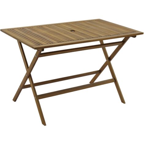 TAVOLO RETTANGOLARE PIEGHEVOLE IN LEGNO ACACIA 70X120X75H
