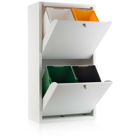 Cubo de basura de diseño para reciclaje ECOBOX-TOP. 3 colores disponibles