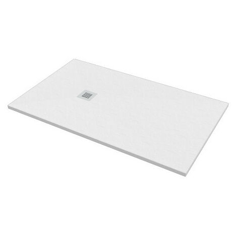 Piatto doccia 80x110 h.2,8 in marmo resina effetto pietra bianco