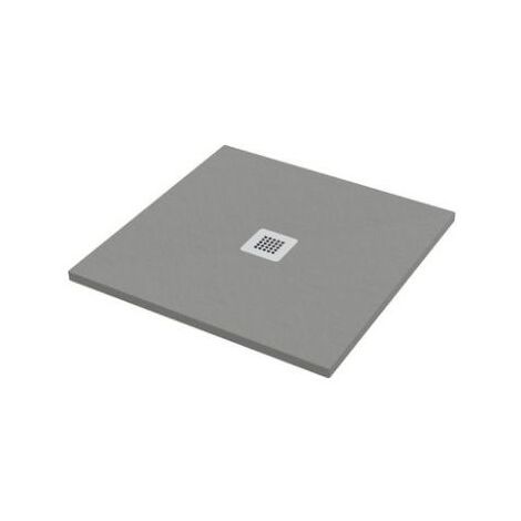 Piatto doccia 75x75 h.2,8 in marmo resina effetto pietra grigio (1/5)